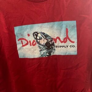 Diamond Supply Co. Burgundy Tee with Graphic Print